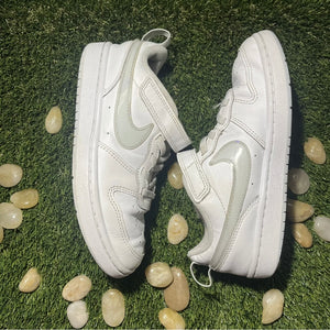 Kids Size 1.5 (PS) - Nike Court Borough Low 2 White Iridescent